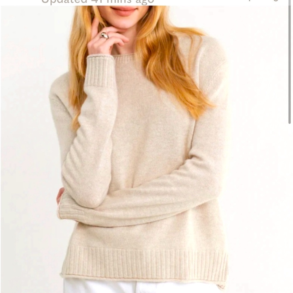 JENNI KAYNE Wool/ Cashmere Blend Everyday Sweater in (Oatmeal XL) EUC